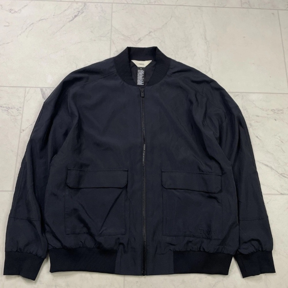 Vuori Halo Basin Bomber Jacket Black Full Zip Womens XL $198